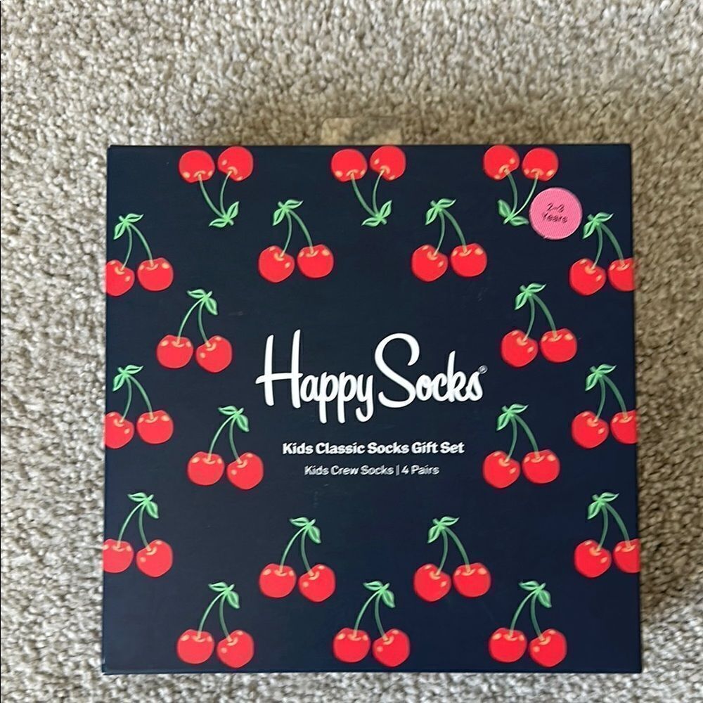 Happy Socks Kids Classic Socks Gift Set, 4 pair, Unisex toddlers 2-3 year, NWT
